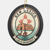 Retro New Mexico Land of Enchantment Abzeichen Keramik Ornament (Links)