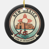 Retro New Mexico Land of Enchantment Abzeichen Keramik Ornament (Hinten)