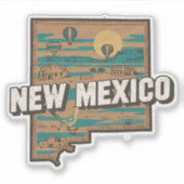 Retro New Mexico Staat Car Sticker (Vorderseite)