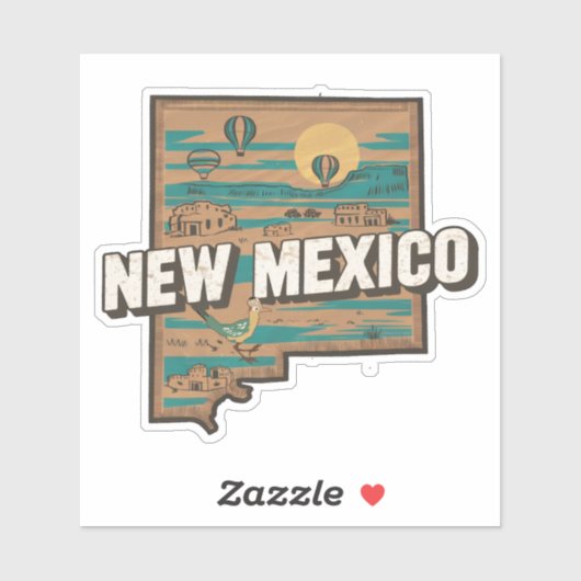 Retro New Mexico Staat Car Sticker (Blatt)
