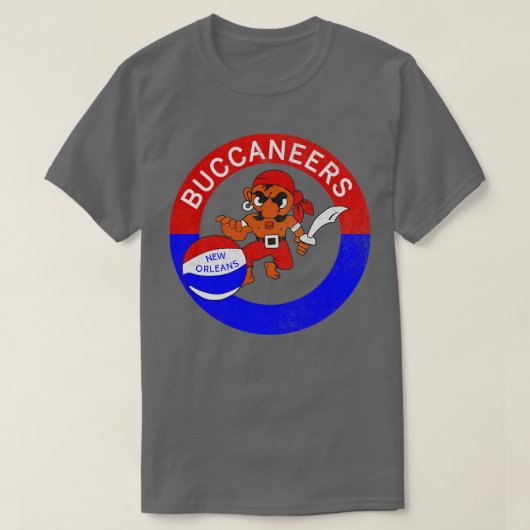 Retro New Orleans Buccaneers ABA Basketball TShirt (Design vorne)