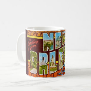 Retro New Orleans Gruß Kaffeetasse