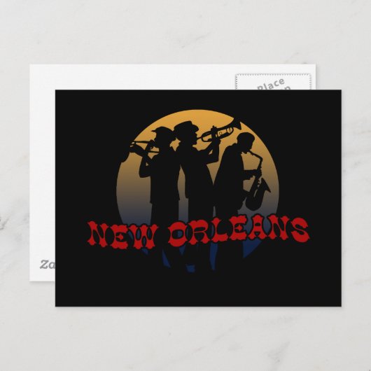 Retro New Orleans Jazz Postkarte (Vorne/Hinten)