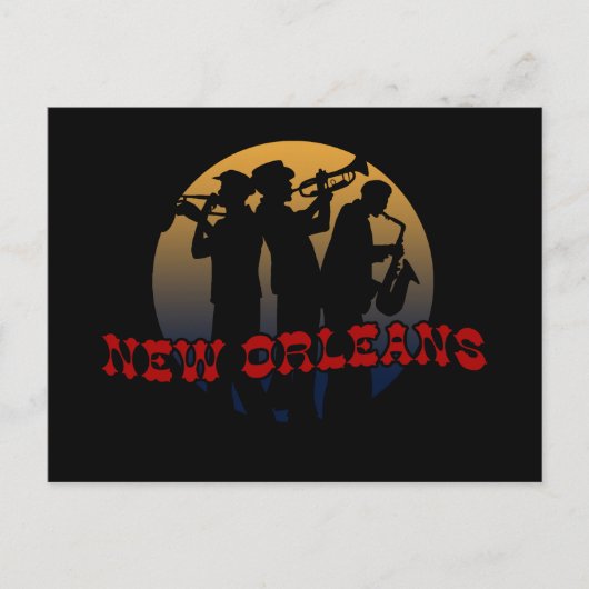 Retro New Orleans Jazz Postkarte (Vorderseite)