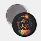 Retro New River Bike Trail Magnet (Vorderseite/Rückseite)