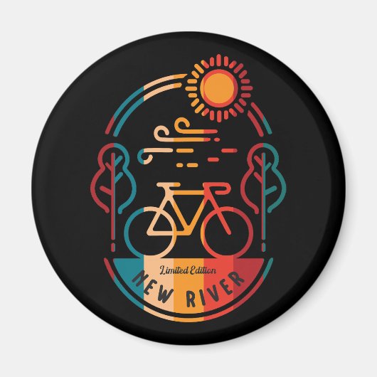 Retro New River Bike Trail Magnet (Vorne)