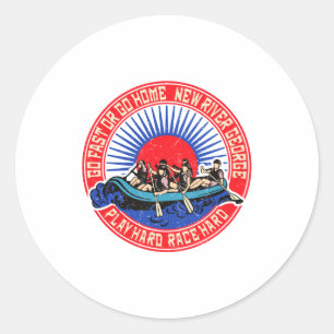 Retro New River George Flussschwimmen Runder Aufkleber