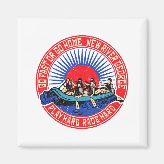Retro New River George Rafting _1 Magnet (Vorne)