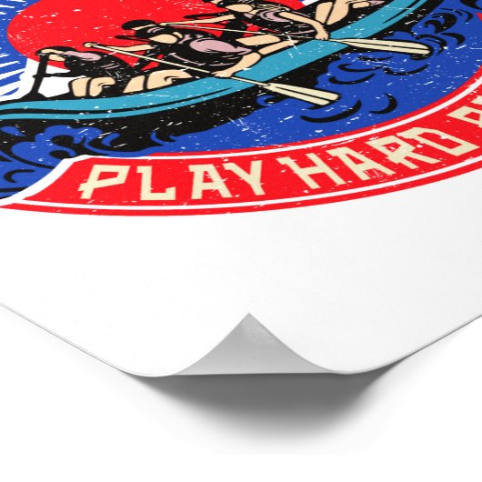 Retro New River George Rafting _1  Poster (Ecke)