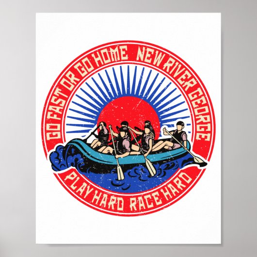 Retro New River George Rafting _1  Poster (Vorne)