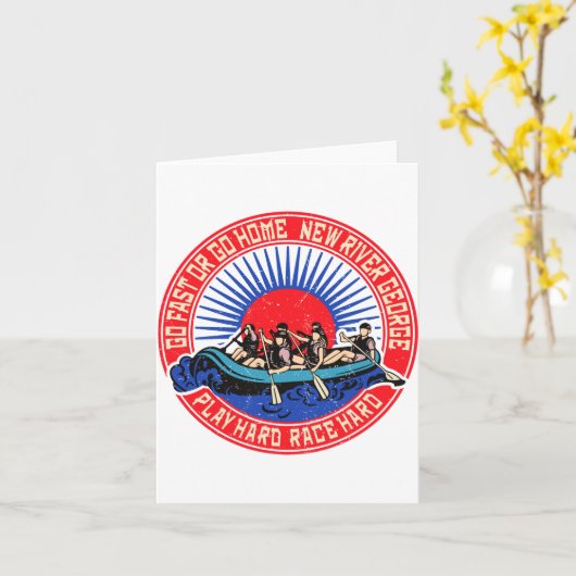 Retro New River George Rafting  Karte (Gelbe Blume)
