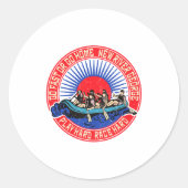 Retro New River George Rafting  Runder Aufkleber (Vorderseite)