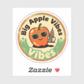 Retro New York_ Apple mit Empire State Gebäude Aufkleber (Blatt)