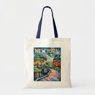 Retro New York Central Park Van Gogh Stadtlandscha Tragetasche