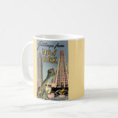 Retro New York City Greeting Kaffeetasse (Vorderseite Links)