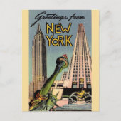 Retro New York City Greeting Postkarte (Vorderseite)