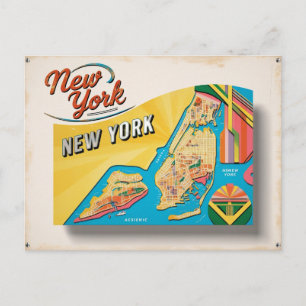 Retro New York City im Vintage-Stil Postkarte
