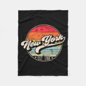 Retro New York Home State Ny Cool 70s Style Sunset Fleecedecke (Vorderseite)