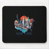 Retro New York Skyline Silhouette _1  Mousepad (Vorne)