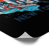 Retro New York Skyline Silhouette  Poster (Ecke)