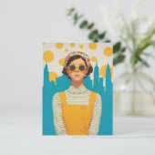 Retro New York Sunshine Postkarte (Stehend Vorderseite)