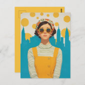 Retro New York Sunshine Postkarte (Vorne/Hinten)