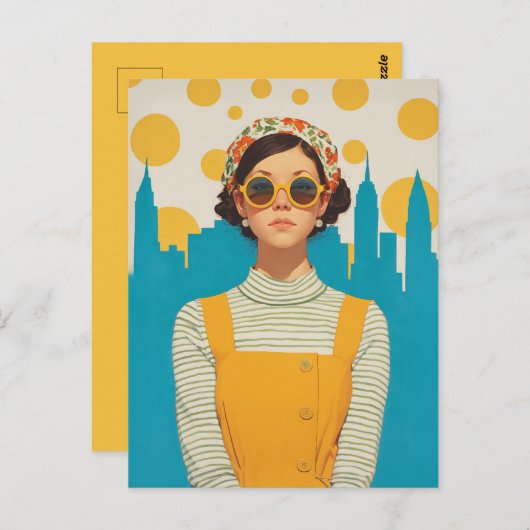 Retro New York Sunshine Postkarte (Vorne/Hinten)