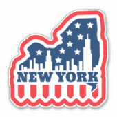 Retro New Yorker Staatsflagge Aufkleber (Vorderseite)