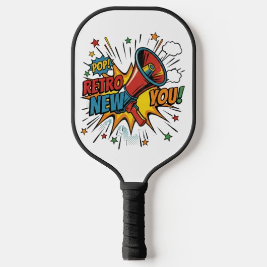 Retro New You: Minimalist Geometric Revival Pickleball Schläger (Vorderseite)