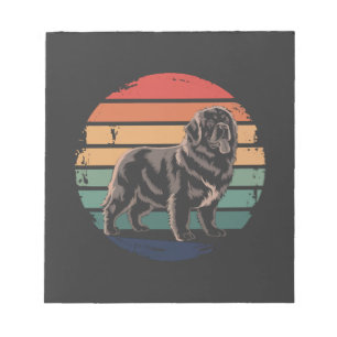 Retro-Newfoundland-Geschenke für Vintage-Hunde-Lie Notizblock