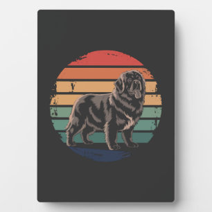 Retro Newfoundland Vintage Geschenke für Hunde-Lie Fotoplatte