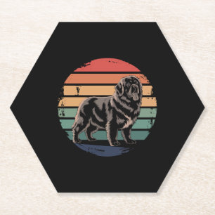 Retro Newfoundland Vintage Geschenke für Hunde-Lie Untersetzer