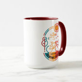 Retro Newport Beach Bike Trail Tasse (VorderseiteRechts)