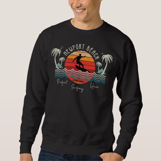 Retro Newport Beach Surfing Sweatshirt (Vorderseite)