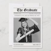 Retro Newspaper 2026 Graduation Photo Announcement (Vorderseite)
