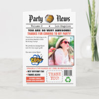 Retro Newspaper Geburtstagsparty Foto