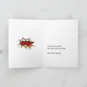 Retro Newspaper Geburtstagsparty Foto Dankeskarte (Innenseite)