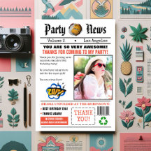 Retro Newspaper Geburtstagsparty Foto