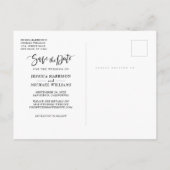 Retro Newspaper Schwarz-weißes Foto Save the Date Einladungspostkarte (Rückseite)