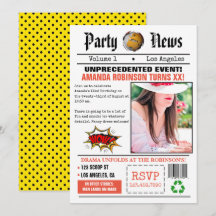Retro Newspapier Geburtstagsparty