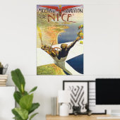 Retro Nice France von oben Poster (Heimbüro)