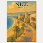 Retro Nice Frankreich Côte d'Azur Magnet (Vorderseite)