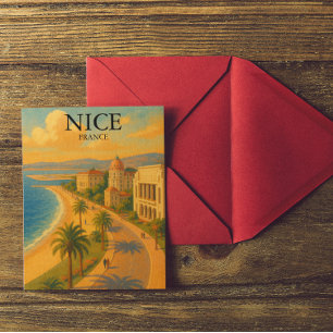 Retro Nice Frankreich Côte d'Azur Postkarte