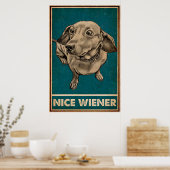 Retro Nice Hintern Dackel Hund lustige Zitate Poster (Küche)