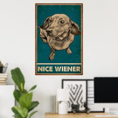 Retro Nice Hintern Dackel Hund lustige Zitate Poster (Heimbüro)
