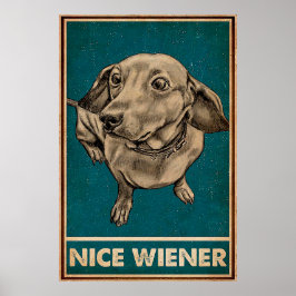 Retro Nice Hintern Dackel Hund lustige Zitate Poster