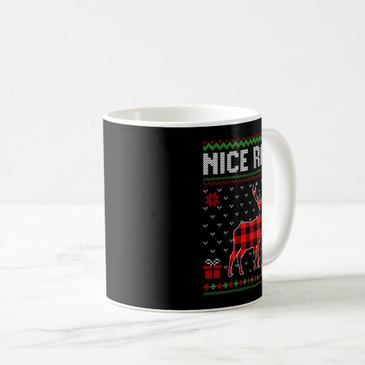 Retro Nice Rack Ugly Christmas Sweater Couples Mat Kaffeetasse (VorderseiteRechts)
