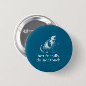 Retro Nicht Freundlich Nicht Berühren Lustiger Spr Button (Vorne & Hinten)