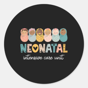 Retro Nicu Nurse Shirt Intensivstation für Neugebo Runder Aufkleber