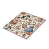 Retro Niedlich American Eskimo Nahtlos Fliese (Seite)